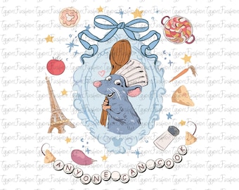 Disney Little Chef Remy Coquette Bows Png, Ratatouille Chef Png,Anyone Can Cook Png,Ratatouille Png,Remy Png,Mouse Chef Png,Instant Download