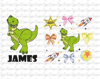 Disney Toy Story Rex png, Toy Story Friends png, Disney Woody Jessie Buzz Alien Rex png, familievakantie png, digitaal bestand, direct downloaden