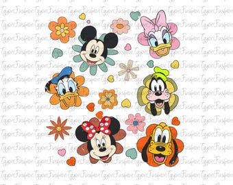Disney Mickey and Friends Flower Png, Disney Mickey Birthday Png, Mickey Mouse Png, Disney Mickey Minnie Pluto Goofy Png, Mickey Balloon Png
