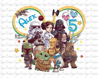 Disney Star Wars Characters Personalized Png, Galaxy's Edge Png, Darth Vader Png, Star Wars Png, Digital File, May The Force Be With You Png
