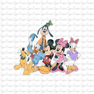 Disney Mickey and Friends Watercolor Png, Mickey Birthday Png, Mickey Mouse Png, Mickey Minnie Pluto Goofy Donald Png, Instant Download