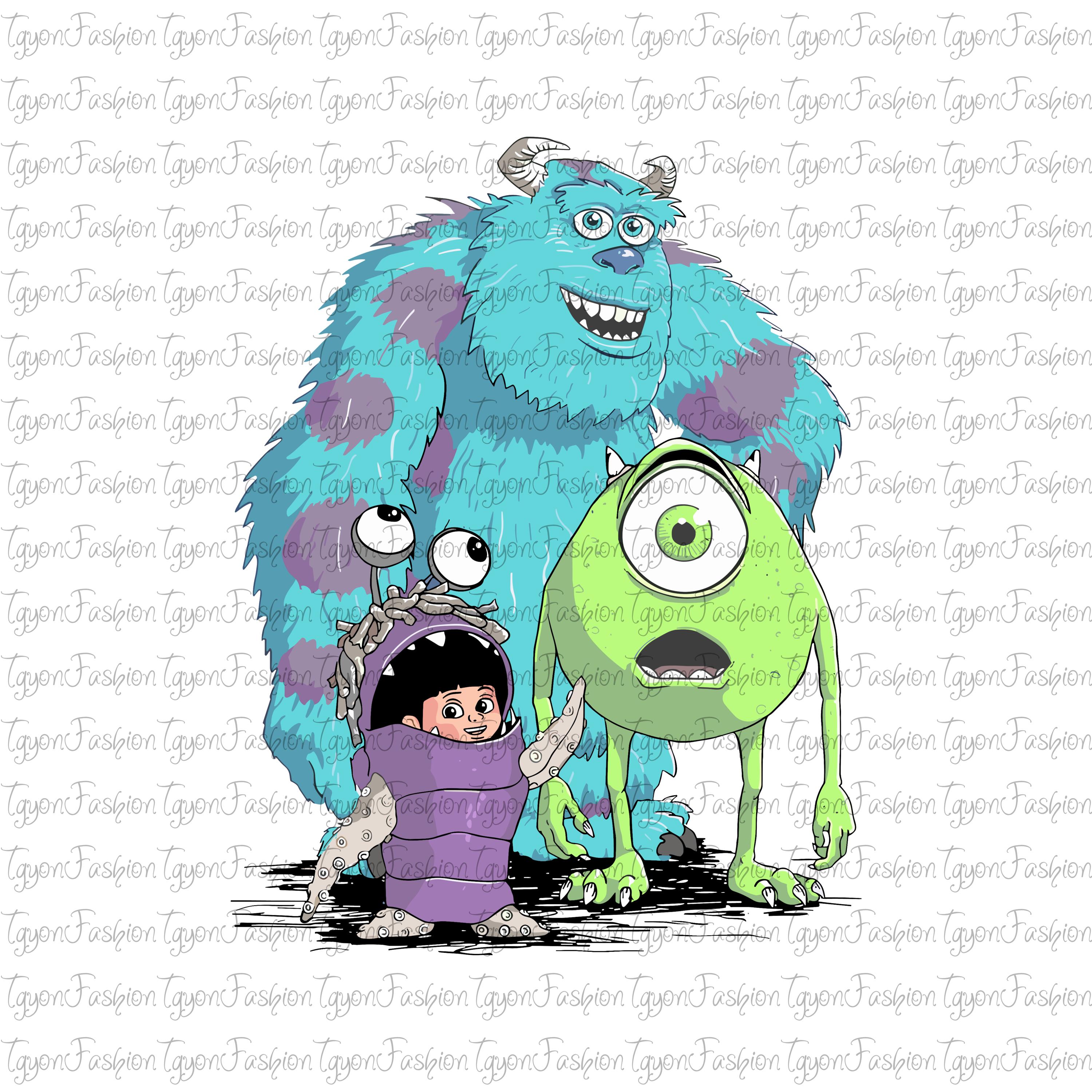 Disney Monsters Characters Watercolor Png, Disney Monsters Png, Disney Mike  Png,disney Sully Png, Monster Inc Png, Monsters University Png - Etsy, image size:3000x3000