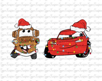 Disney Cars Friends Christmas Png, Lightening McQueen Christmas Png, Cars Radiator Springs Png, Christmas Squad Png, Christmas Crew Png