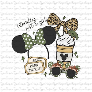 Disney Coquette Bow Literally Just A Girl Animal Kingdom Png,Magic Kingdom Png, Disney Animal Kingdom Png, Safari Mode Png, Instant Download