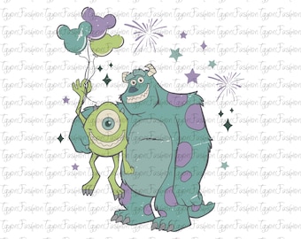 Disney Monsters-karaktärer ballonger png, Disney Monsters png, Disney Mike png, Disney Sully png, Disney Monster Inc png, Monsters University png