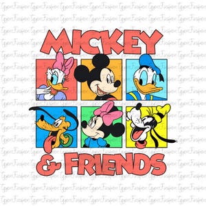 Disney Mickey and Friends Png,Mickey Birthday Png, Mickey Mouse Png, Disney Mickey Minnie Pluto Goofy Donald Png, Instant Download