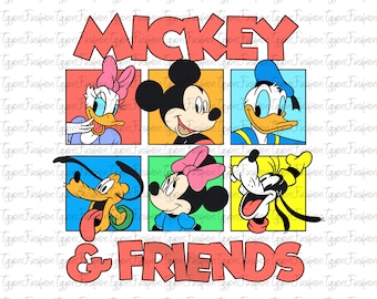 Disney Mickey and Friends Png,Mickey Birthday Png, Mickey Mouse Png, Disney Mickey Minnie Pluto Goofy Donald Png, Instant Download