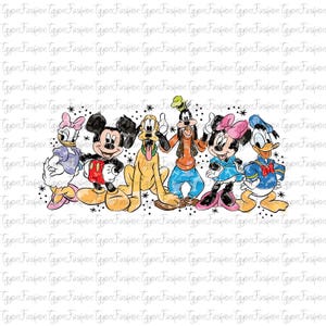 Disney Mickey and Friends Watercolor Png, Mickey Birthday Png, Mickey Mouse Png, Mickey Minnie Pluto Goofy Donald Png, Instant Download