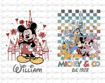 Mickey y sus amigos de Disney (Png), Castillo de Mickey (Png), Mickey Mouse (Png), Torre Eiffel de Disney (Png), Viaje de niña al castillo de Disney (Png)