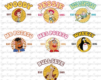 Paquete de personajes de Toy Story (Personajes de Toy Story, Amigos de Toy Story, Disney, Woody, Jessie, Buzz Rex, Vacaciones familiares, Archivo digital, Descarga instantánea)