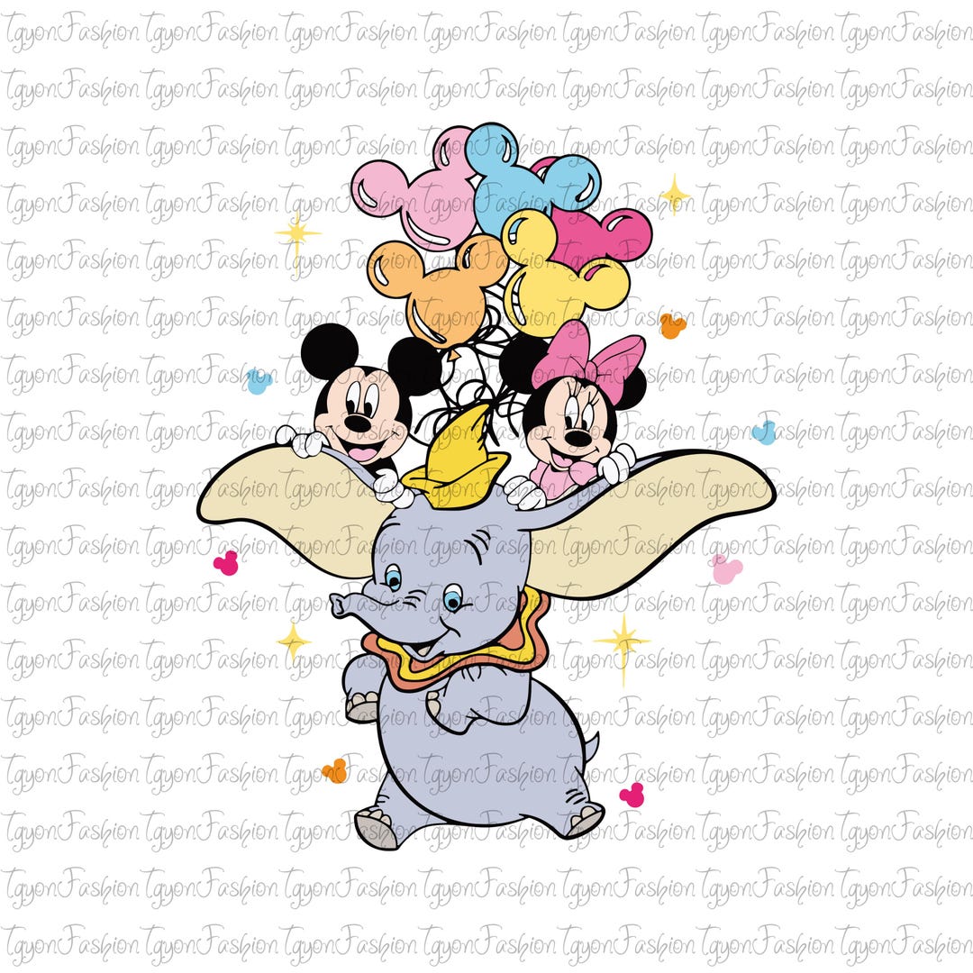Disney Minnie and Mickey With Dumbo Png, Disney Family Png, Disney Trip ...