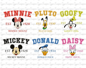 Paquete de Mickey y amigos de Disney Png, Cumpleaños de Mickey Png, Mickey Mouse Png, Disney Mickey Minnie Pluto Goofy Donald Png, Descarga instantánea
