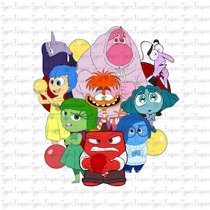 Disney Inside Out Characters Png,Inside Out 2 Png, It&#39;s Okay To Feel All The Feels Png, Anxiety Png,Anger Png,Mental Health,Instant Download