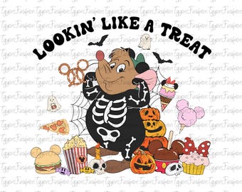 Disney Lookin' Like A Treat Halloween Png, Disney Gus Halloween Png, Disney Spooky Season Png, Disney Gus Gus Png,Disney Halloween Party Png