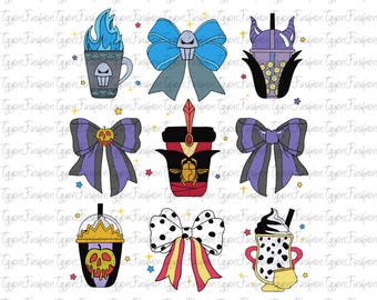 Lazos de coqueta de villanos de Disney (Png), villanos de Disney (Png), personajes de villanos de Disney (Png), cicatriz de Hades de la Reina Malvada de Maléfica de Disney (Png)