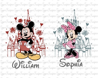 Mickey y sus amigos de Disney (Png), Castillo de Mickey (Png), Mickey Mouse (Png), Torre Eiffel de Disney (Png), Viaje de niña al castillo de Disney (Png)