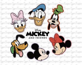 Disney Mickey and Friends Png,Mickey Birthday Png, Mickey Mouse Png, Disney Mickey Minnie Pluto Goofy Donald Png, Instant Download
