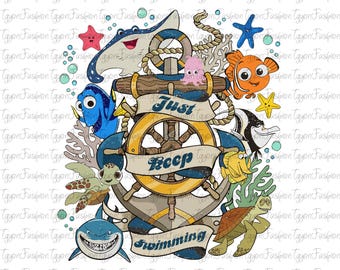 Disney Finding Nemo Just Keep Swimming Png, Finding Nemo Matching Png, Finding Dory Png, Nemo Characters Png, Nemo Marlin Dory Png, Nemo Png