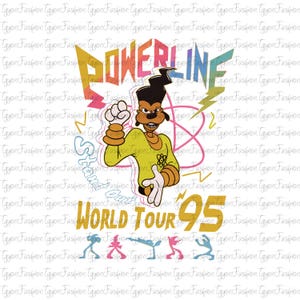 Disney Retro 90s Goofy Shirt, Disney Goofy Powerline Stand Out Tour 95 Png, Goofy Max Powerline Png,Magic Kingdom Png,Disney Powerline Png