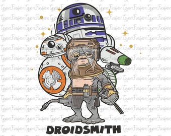 PNG de viaje familiar de Star Wars de Disney, PNG de Galaxy's Edge, PNG de droides de Disney, PNG de Star Wars, PNG de Que la Fuerza te acompañe, descarga instantánea