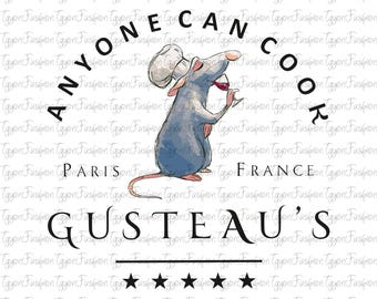 Disney Little Chef Remy Png, Ratatouille Chef Png, Anyone Can Cook Png,Ratatouille Png,Digital File,Remy Png,Mouse Chef Png,Instant Download