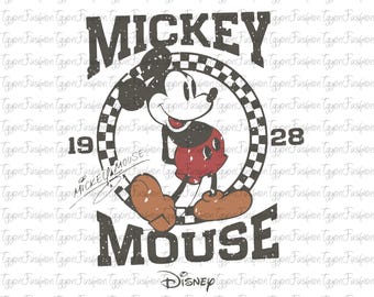 Disney Mickey and Friends Checkered Png, Mickey Birthday Png, Mickey Mouse Png, Disney Mickey Minnie Pluto Goofy Donald Png, Mickey Ears Png