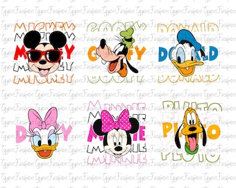 Disney Mickey and Friends Bundle Png, Mickey Birthday Png, Mickey Mouse Png, Disney Mickey Minnie Pluto Goofy Donald Png, Instant Download