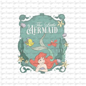 Disney Vintage Ariel The Little Mermaid Png, Little Mermaid Png, Disney Princess Png, Ariel Princess Png, Digital File,Instant Download