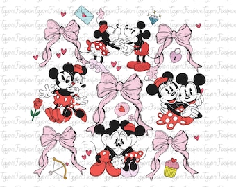 Disney Mickey Mouse Couple Png, Disney Magic Kingdom Png, Mickey Mouse Png, Disney Valentine's Day Png, Disney Mickey and Minnie Lover Png