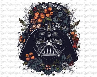 Disney Star Wars Darth Vader Floral Png, Galaxy's Edge Png, Darth Vader Png, Star Wars Png, Archivo Digital, Que la Fuerza te Acompañe Png
