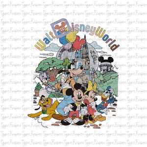 Disney Mickey and Friends Watercolor Png, Mickey Birthday Png, Mickey Mouse Png, Mickey Minnie Pluto Goofy Donald Png, Instant Download