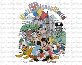 Disney Mickey and Friends Watercolor Png, Mickey Birthday Png, Mickey Mouse Png, Mickey Minnie Pluto Goofy Donald Png, Instant Download