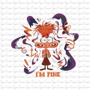 Disney Inside Out Anxiety l&#39;m Fine Png,Inside Out 2 Png, I&#39;m Fine Everything is Fine Png, Anxiety Png, Mental Health, Instant Download