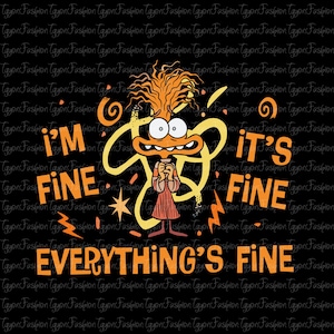 Disney Inside Out Anxiety l&#39;m Fine Png,Inside Out 2 Png, I&#39;m Fine Everything is Fine Png, Anxiety Png, Mental Health, Instant Download