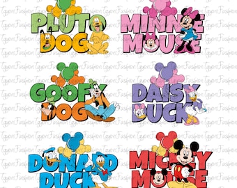 Disney Mickey and Friends Balloon Bundle Png, Mickey Birthday Png, Mickey Mouse Png, Disney Mickey Minnie Pluto Goofy Png,Mickey Balloon Png