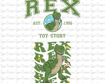 Disney Toy Story Rex png, Toy Story Friends png, Disney Woody Jessie Buzz Alien Rex png, familievakantie png, digitaal bestand, direct downloaden