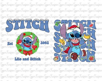Disney Lilo And Stitch Christmas Png, Disney Christmas Png, Disney Magical Kingdom Png,Disney Christmas Family Png,Disney Christmas Crew Png