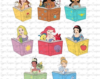 Club de lectura de personajes de princesas Disney (Png), Grupo de princesas Disney (Png), Amante de los libros de Disney (Png), Reino Mágico de Disney (Png), Bibliotecario de Disney (Png)