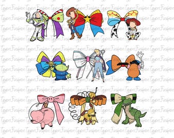 Toy Story Coquette Bows Png, Toy Story Friends Png, Disney Woody Jessie Buzz Alien Rex Png,Family Vacation Png,Digital File,Instant Download