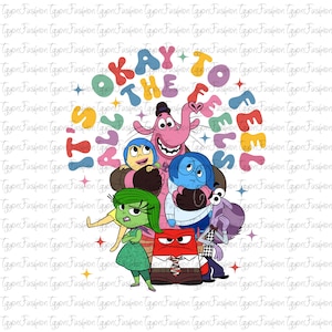 Disney Inside Out Characters Png,Inside Out 2 Png, It&#39;s Okay To Feel All The Feels Png, Anxiety Png,Anger Png,Mental Health,Instant Download