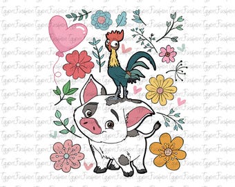 Disney Moana Png, Disney Moana Princess Png, Disney Moana Characters Png,Hei Hei and Pua Png,Magic Kingdom Matching Png,Disney Girl Trip Png