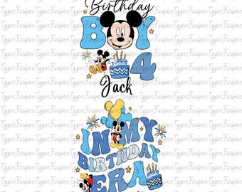Disney Mickey Birthday Custom Name Png, Mickey Birthday Png, Mickey Mouse Png, Disney Mickey Minnie Pluto Goofy Donald Png, Instant Download