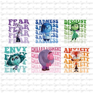 Disney Inside Out Characters Bundle Png,Inside Out 2 Png,Today I Feel All The Feels Png,It&#39;s Okay To Feel All The Feels Png,Instant Download