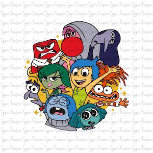 Disney Inside Out Characters Png,Inside Out 2 Png, It&#39;s Okay To Feel All The Feels Png, Anxiety Png,Anger Png,Mental Health,Instant Download