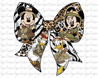 Coquettes safari Disney Mickey et ses amis noeuds Png, Safari Disney png, Mickey Mouse png, Disney Animal Kingdom png, mode Safari png
