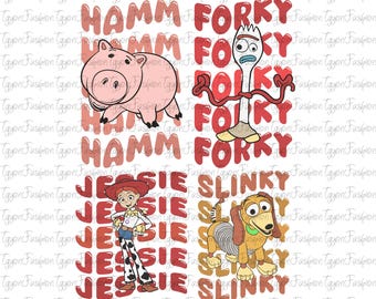 Toy Story Characters Bundle Png, Toy Story Freunde Png, Disney Woody Jessie Buzz Rex Png, Familienurlaub Png, digitale Datei, sofortiger Download