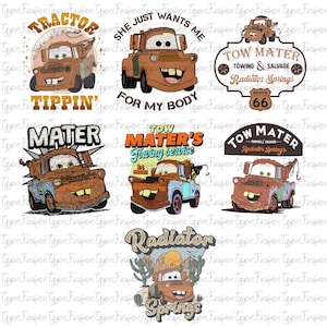 Disney Cars Tow Mater Bundle Png, Pixar Lightening McQueen Png,McQueen Kids Png, Cars Png, Digital File, Cars Birthday Png, Instant Download
