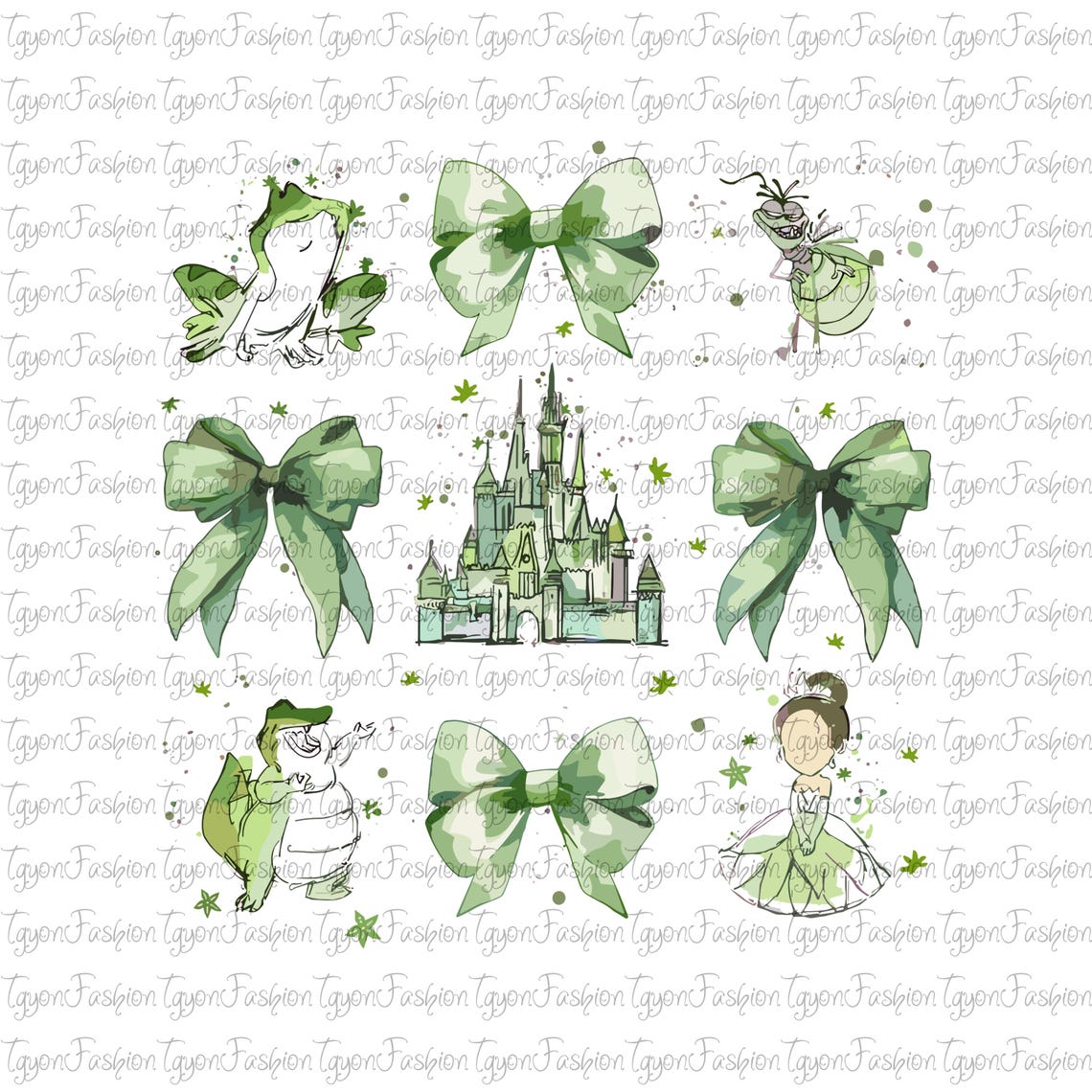 Disney Princess Tiana Cute Ribbons and Bows Png, Disney Princess Bow ...