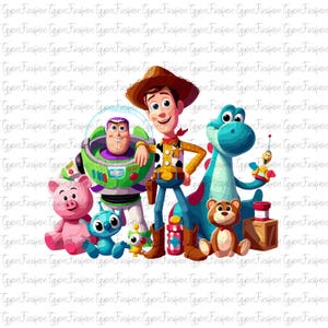 Toy Story Characters Png, Toy Story Friends Png, Disney Woody Jessie Buzz Alien Rex Png, Family Vacation Png, Digital File, Instant Download
