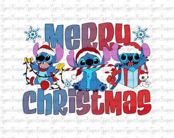 Disney Stitch Merry Christmas Png, Disney Christmas Png, Magical Kingdom Png, Disney Christmas Family Png, Disney Christmas Crew Png
